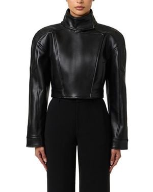 Naked Wardrobe Faux Leather Moto Jacket - Black