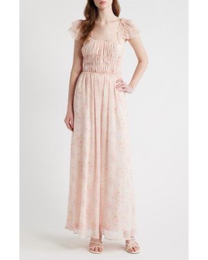 Lulus Yvette Floral Smocked Gown - Multicolor