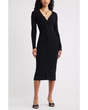 Open Edit Convertible Cardigan Dress - Black