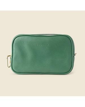 Casupo Large Leather Cosmetic Bag - Green