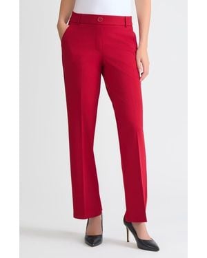 Kasper Pull-On Flare Pants - Red