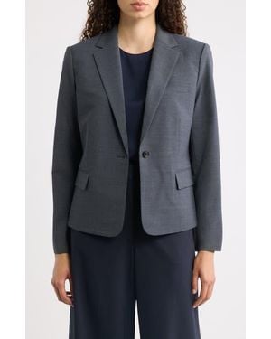 Theory Slim Fit Stretch Wool One Button Blazer - Black