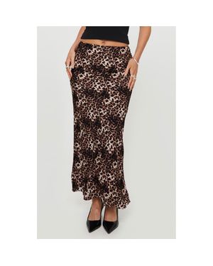 Princess Polly Emily Leopard Print Maxi Skirt - Brown