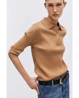 H&M Rib-Knit Top - Brown