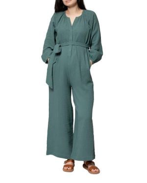 Nom Maternity Alma Maternity/Nursing Jumpsuit - Green