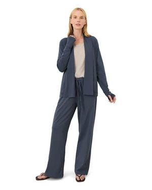Pact Luxe Essential Swing Cardigan Made With Organic Cotton - Blue