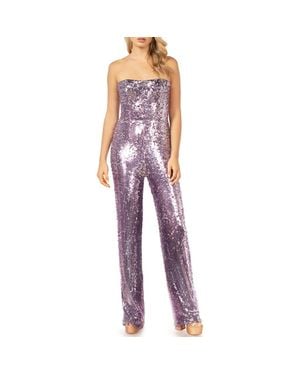 Dress the Population Andy Sequin Strapless Jumpsuit - Purple