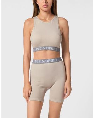 Philipp Plein Rib Seamless Training Sport Bra Logo - Multicolor
