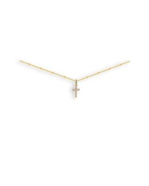 Emma Rae Cubic Zirconia Mini Cross Pendant Necklace - Multicolor