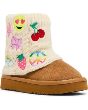 Steve Madden Kids' Cozy Embroidered Knit Boot - Blue