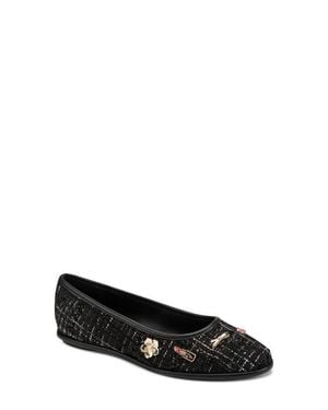 KARL LAGERFELD Vadelle Tweed Ballet Flat - Black
