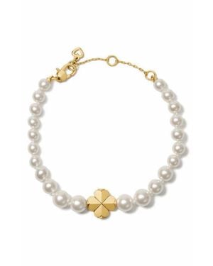 Kate Spade Spade Flower Faux Pearl Bracelet - Metallic