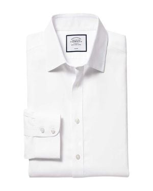 Charles Tyrwhitt Non-Iron Royal Oxford Slim Fit Shirt Single Cuff - White