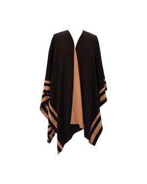 Ralph Lauren Stripe Border Ruana - Black