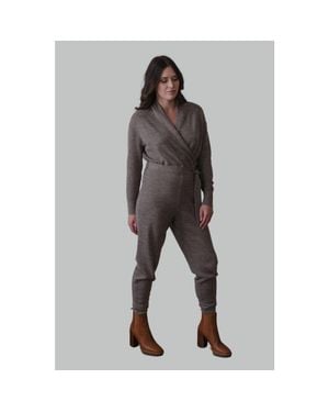SSKEIN Wrap Neck Jumpsuit - Gray