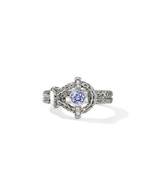 John Hardy Icon Sterling Tanzanite & Diamond Ring - Metallic