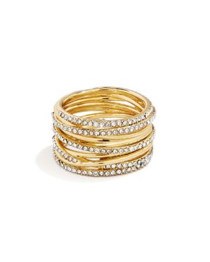 BaubleBar Jamila Crystal Multiband Ring - Metallic