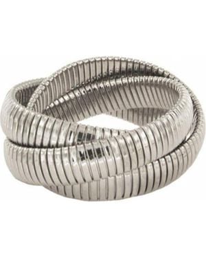 Jane Basch Twisted Triple Strand Stretch Bracelet - Metallic