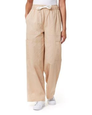 Scotch & Soda Noa High Waist Wide Leg Cotton & Linen Cargo Pants - Natural