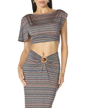 AFRM Perla Asymmetric Crop Top - Gray