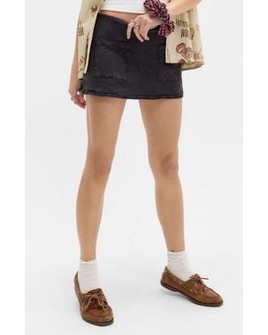 BDG Dariah Linen Blend Skort - Black