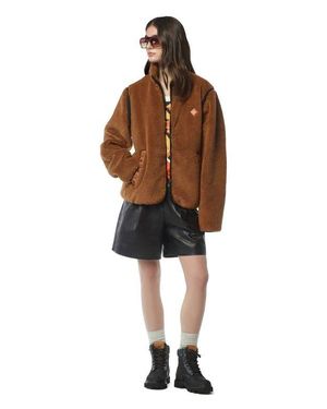 MCM Fleece Jacket W/ Detachable Sleeves - Brown