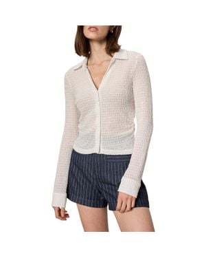 Sanctuary Juno Textured Button-Up Top - White