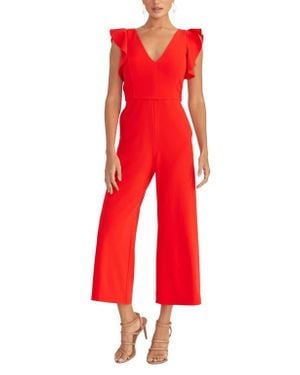 Rachel Roy Kate Ruffle Sleeve V-Neck Jumpsuit - Red