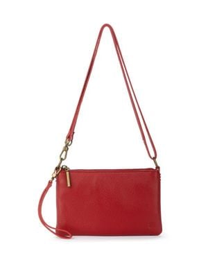 The Sak Vita Hand Leather Crossbody Wristlet - Red