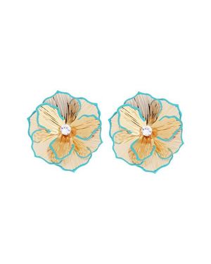 Panacea Cubic Zirconia Flower Earrings - Multicolor