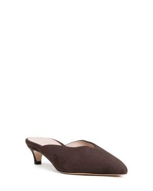 Beautiisoles Gal Pointed Toe Kitten Heel Mule - Brown