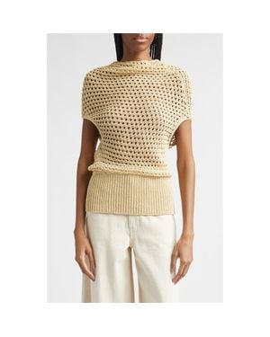 OSSOU Reid Organic Cotton Blend Crochet Sweater - Natural
