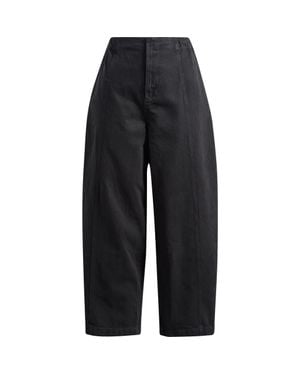 TOPSHOP Balloon Cotton Twill Pants - Black
