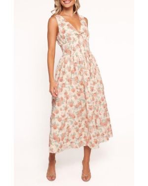 Petal & Pup Velda Floral Cotton Midi Dress - Pink