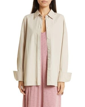 ATM Cotton Poplin Button-Up Shirt - Natural