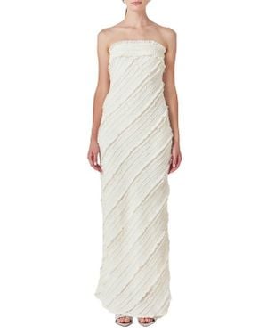 Endless Rose Ruffle Strapless Maxi Dress - White