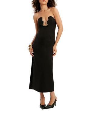 Bardot Paltrow Strapless Midi Dress - Black