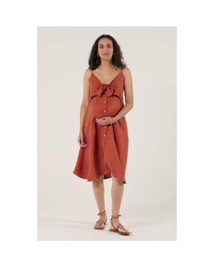 Cache Coeur Maternity And Nursing Knot Dress Nolwenn - Red
