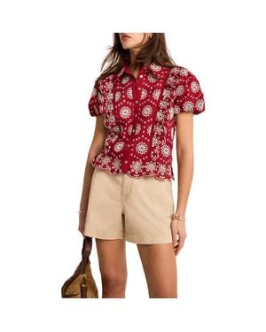 Mint Velvet Eyelet Embroidered Puff Sleeve Blouse