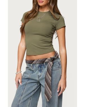 Edikted Tay Crop Top - Brown