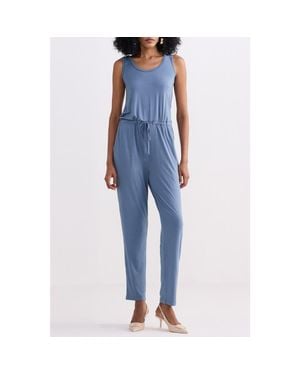 REISTOR Relaxed Drawstring Jumpsuit - Blue