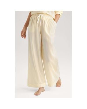 Tommy John Stripe High Waist Woven Sleep Pants - Natural