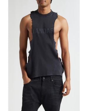 Balenciaga Standard Ripped Graphic Tank - Black
