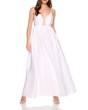 Susana Monaco Empire Waist Sleeveless Linen Maxi Dress - White