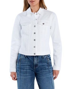 HINT OF BLU Sleek Stretch Denim Trucker Jacket - White