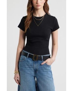 Treasure & Bond Tuckable Rib Baby Tee - Black