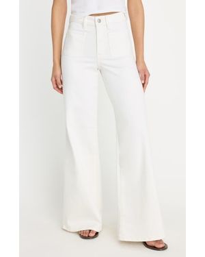 GOOD AMERICAN Good Waist Patch Pocket High Waist Palazzo Jeans - White
