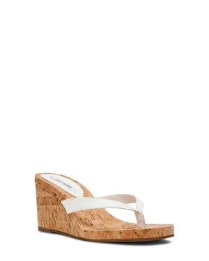 Steve Madden Playing Wedge Sandal - White