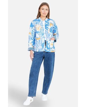 Yumi' Jungle Reversible Cotton Quilted Jacket - Blue