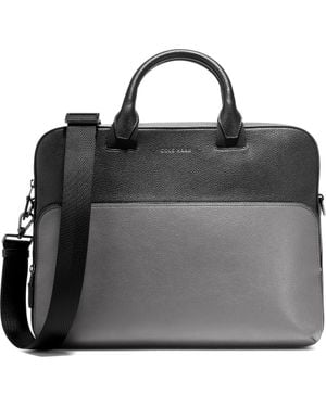 Cole Haan Grand Series Matthews Colorblock Leather Briefcase - Black